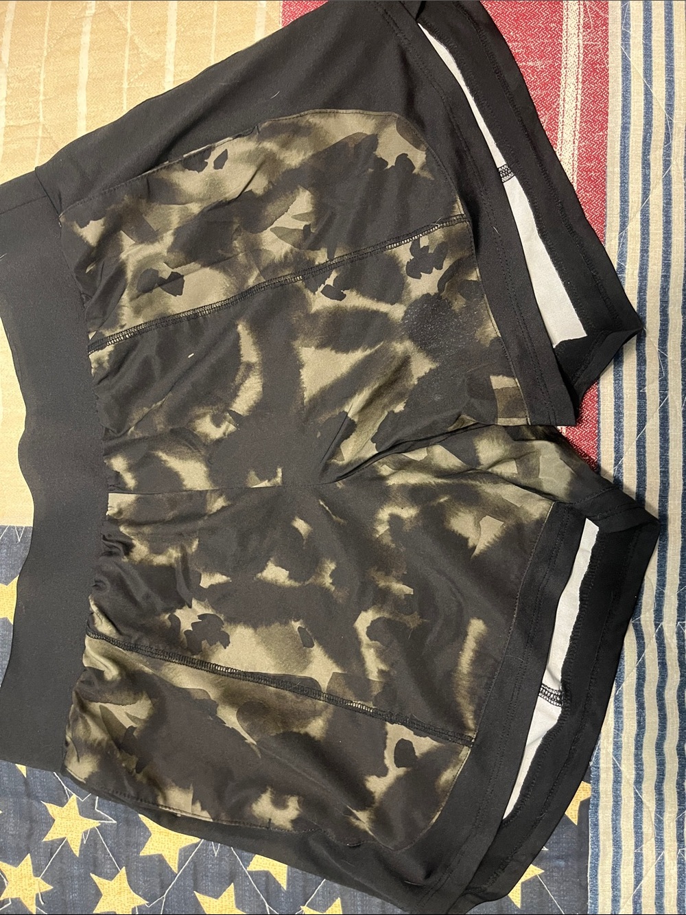 tek gear black with olive camo athletic shorts